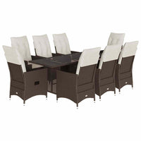Tuinset Met Kussens Poly Rattan Bruin