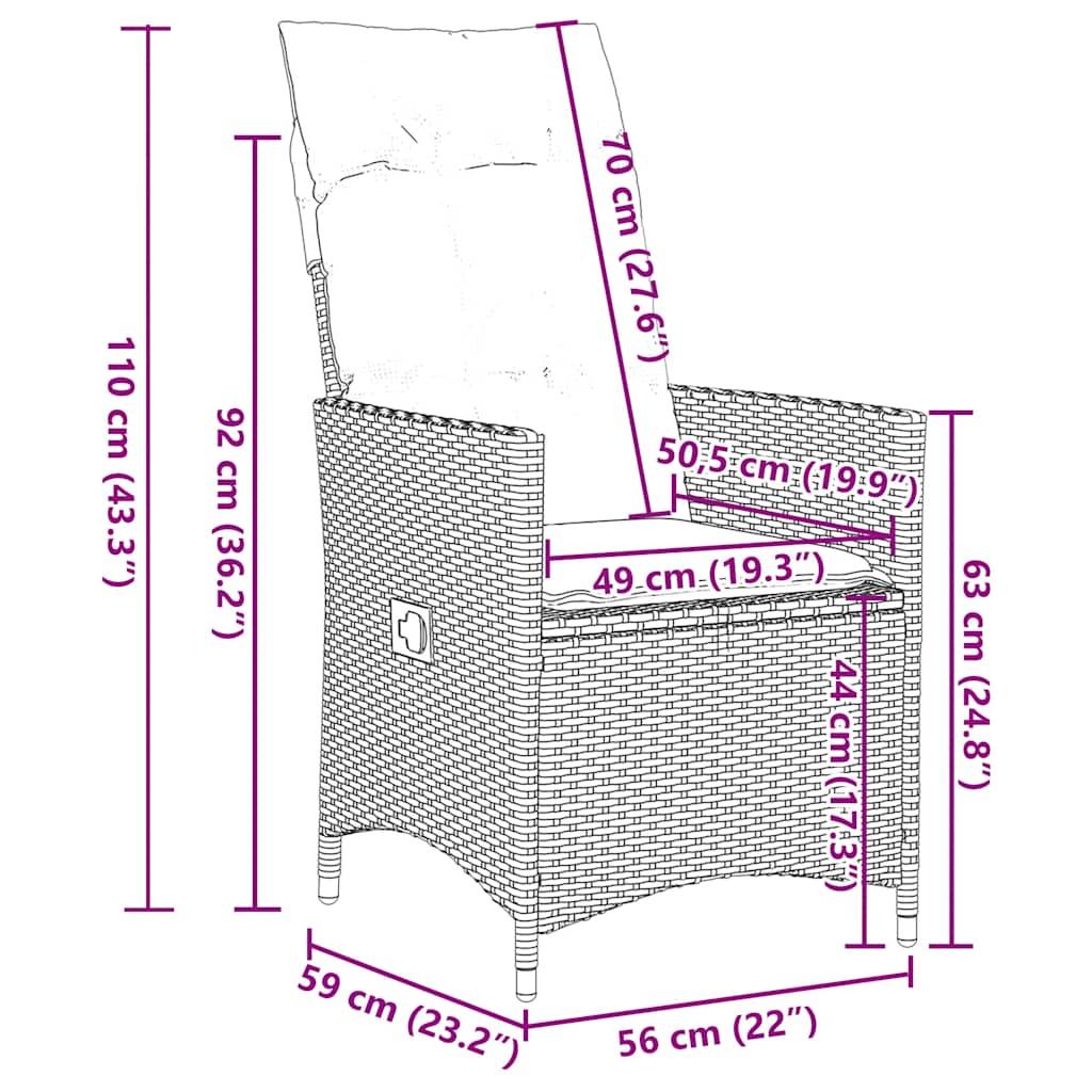 Tuinset Met Kussens Poly Rattan Bruin