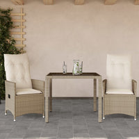 9-Delige Tuinset Met Kussens Poly Rattan Beige