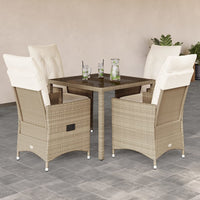 9-Delige Tuinset Met Kussens Poly Rattan Beige