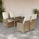 9-Delige Tuinset Met Kussens Poly Rattan Beige