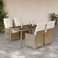 9-Delige Tuinset Met Kussens Poly Rattan Beige
