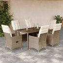 9-Delige Tuinset Met Kussens Poly Rattan Beige