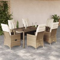 9-Delige Tuinset Met Kussens Poly Rattan Beige