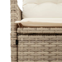 9-Delige Tuinset Met Kussens Poly Rattan Beige