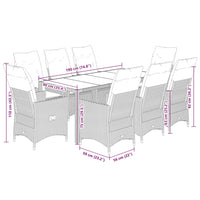 9-Delige Tuinset Met Kussens Poly Rattan Beige