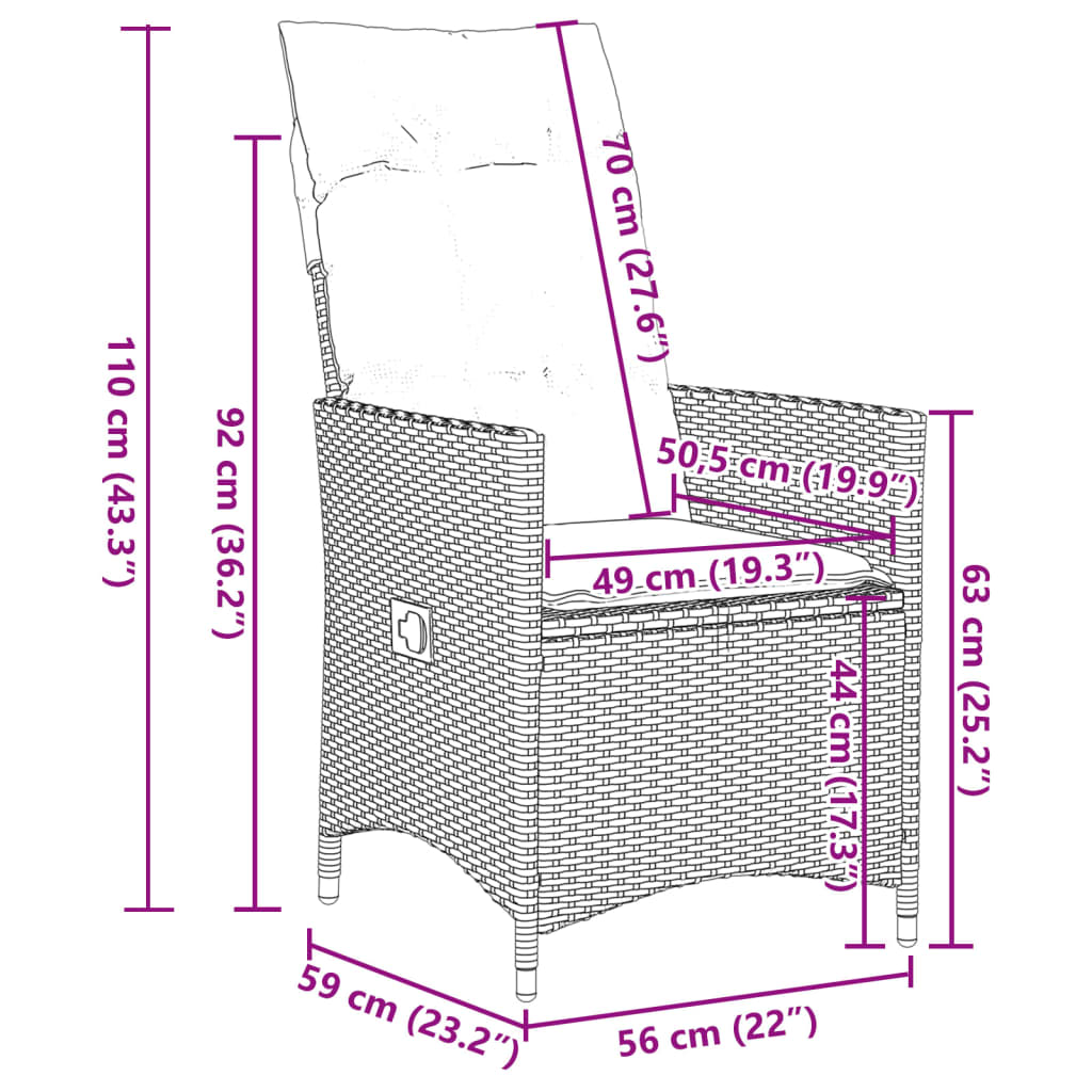9-Delige Tuinset Met Kussens Poly Rattan Beige