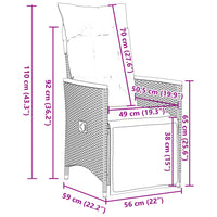 5-Delige Tuinset Met Kussens Poly Rattan Grijs