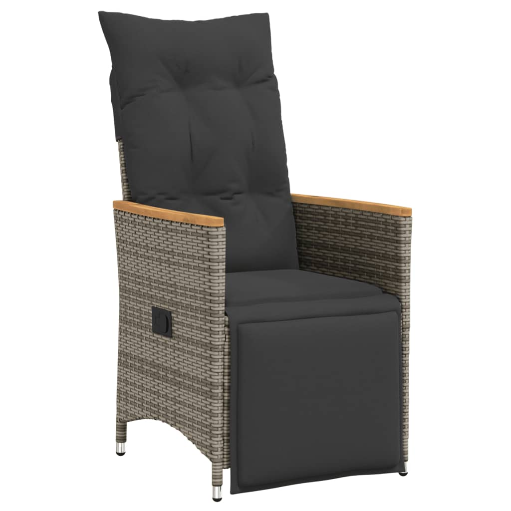 5-Delige Tuinset Met Kussens Poly Rattan Grijs