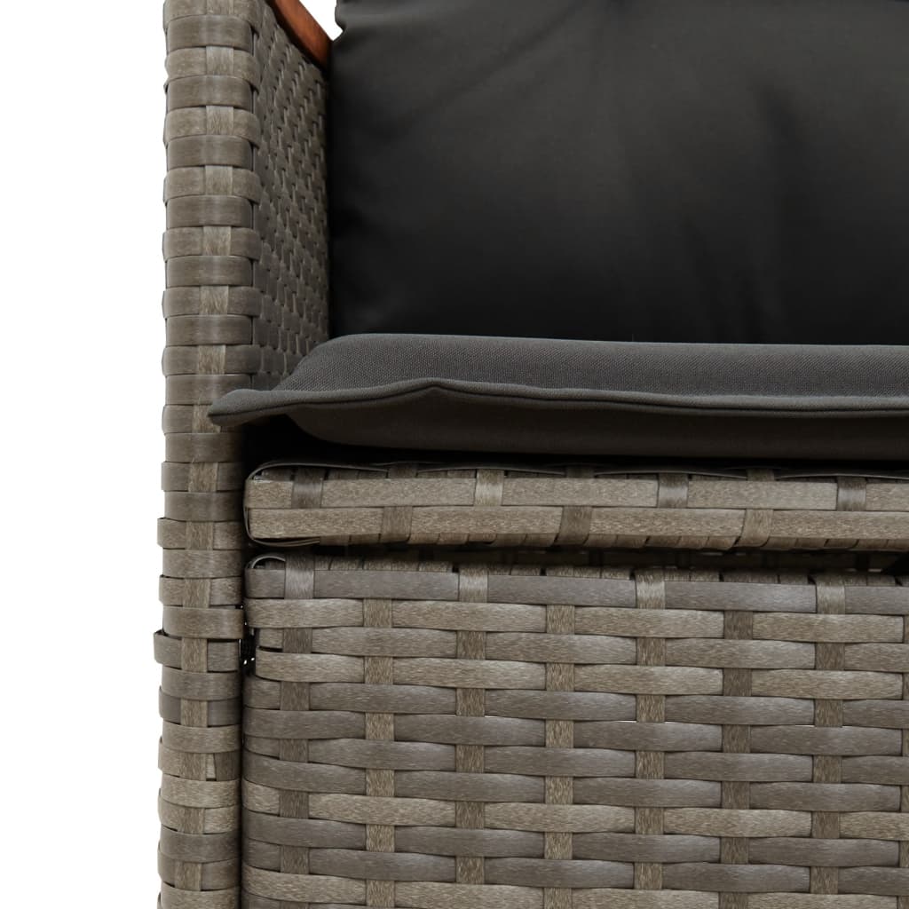 5-Delige Tuinset Met Kussens Poly Rattan Grijs