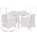 5-Delige Tuinset Met Kussens Poly Rattan Grijs