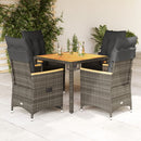 5-Delige Tuinset Met Kussens Poly Rattan Grijs