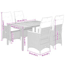 5-Delige Tuinset Met Kussens Poly Rattan Grijs