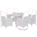 7-Delige Tuinset Met Kussens Poly Rattan Grijs