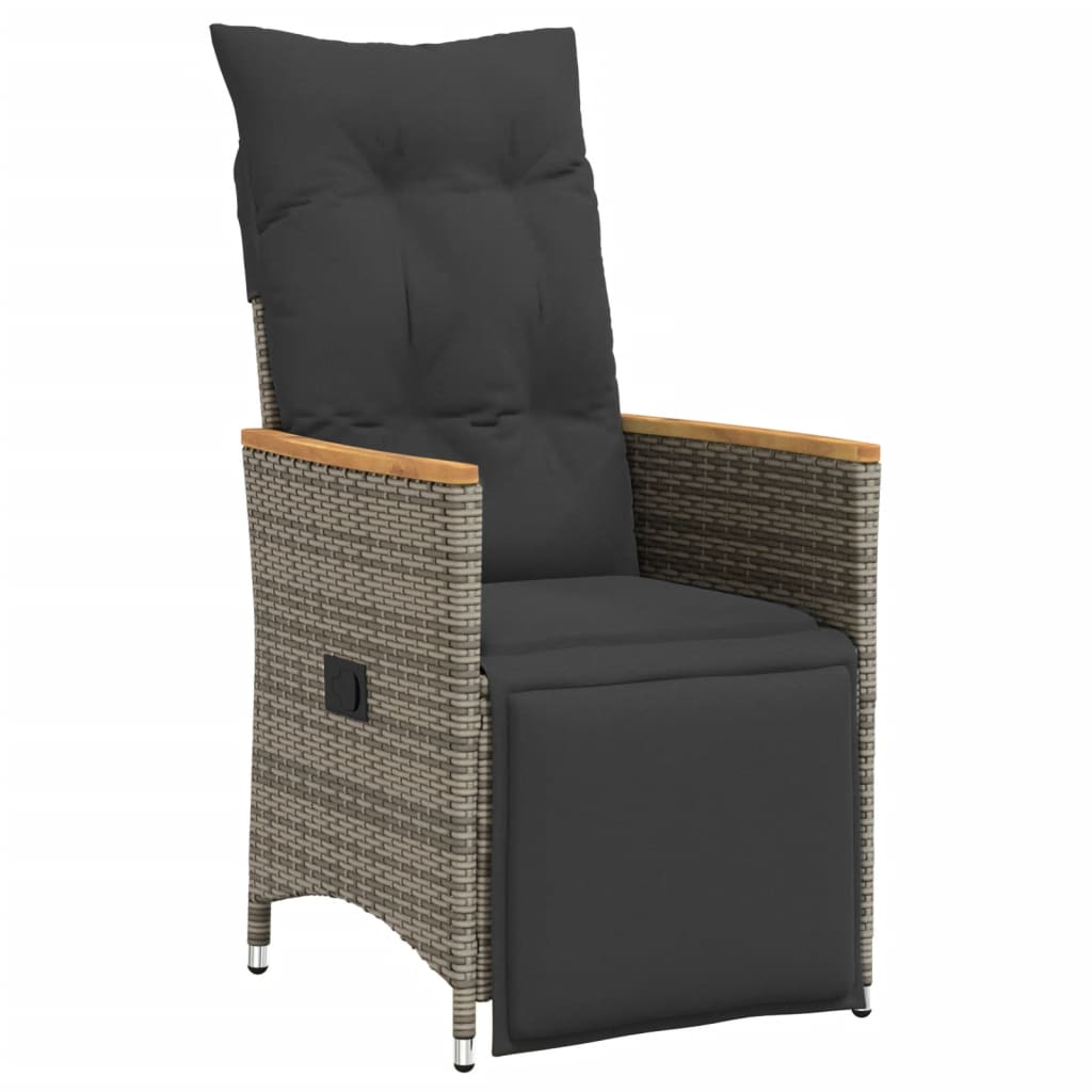 7-Delige Tuinset Met Kussens Poly Rattan Grijs