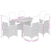 7-Delige Tuinset Met Kussens Poly Rattan Grijs