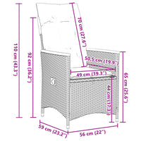 7-Delige Tuinset Met Kussens Poly Rattan Grijs