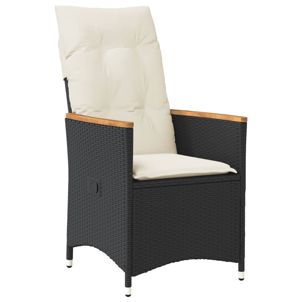 9-Delige Tuinset Met Kussens Poly Rattan Zwart