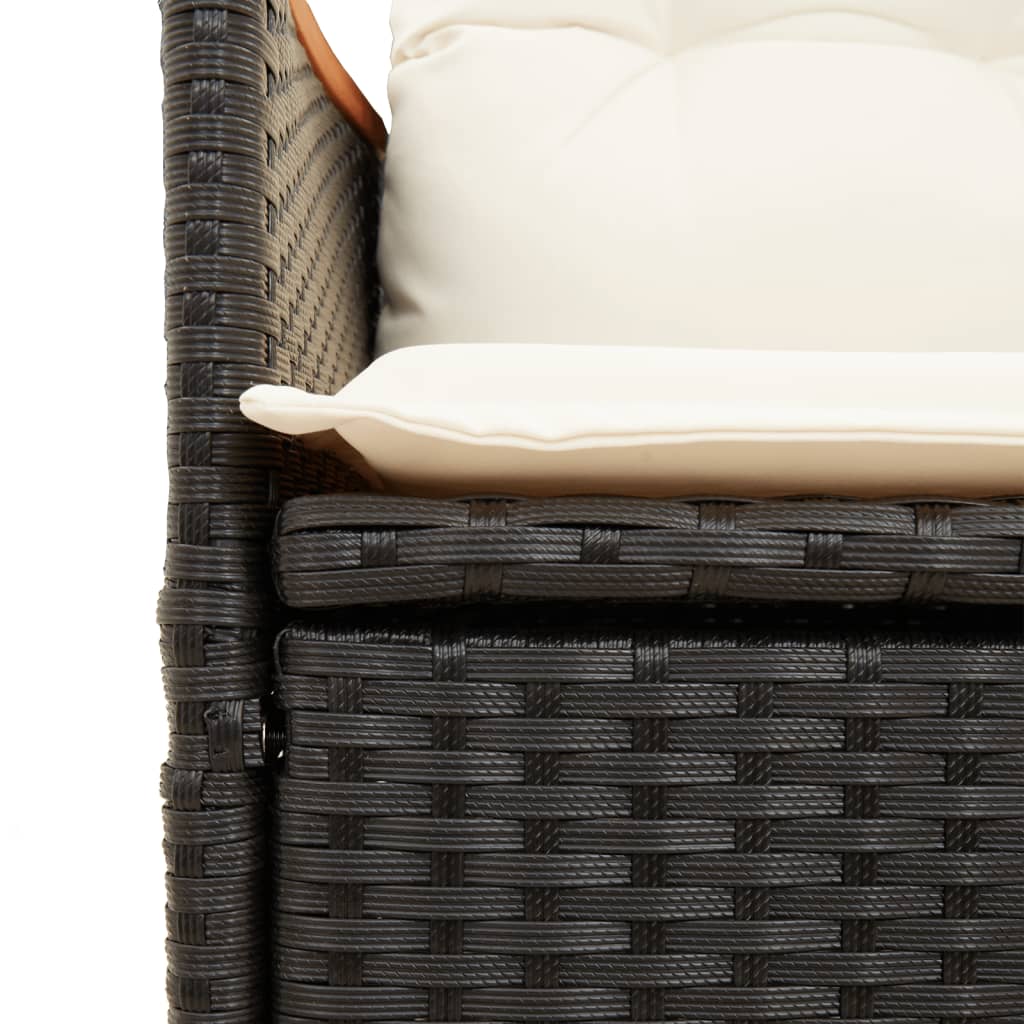 9-Delige Tuinset Met Kussens Poly Rattan Zwart