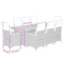 9-Delige Tuinset Met Kussens Poly Rattan Zwart