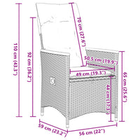 9-Delige Tuinset Met Kussens Poly Rattan Zwart