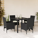 3-Delige Tuinset Met Kussens Poly Rattan En Glas