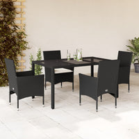 3-Delige Tuinset Met Kussens Poly Rattan En Glas