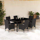 3-Delige Tuinset Met Kussens Poly Rattan En Glas