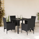 3-Delige Tuinset Met Kussens Poly Rattan En Glas