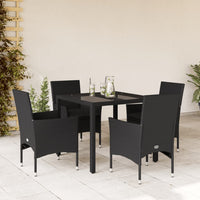 3-Delige Tuinset Met Kussens Poly Rattan En Glas