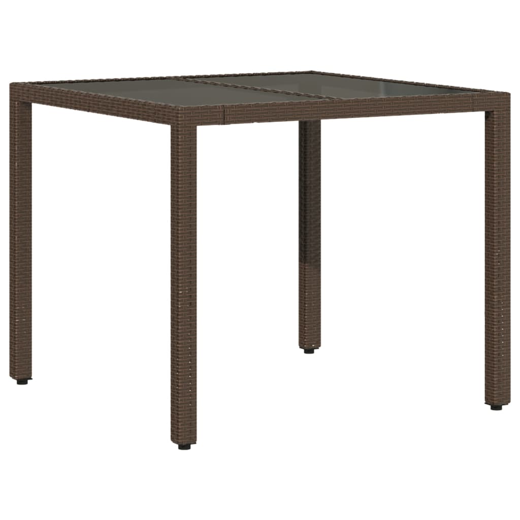3-Delige Tuinset Met Kussens Poly Rattan En Glas