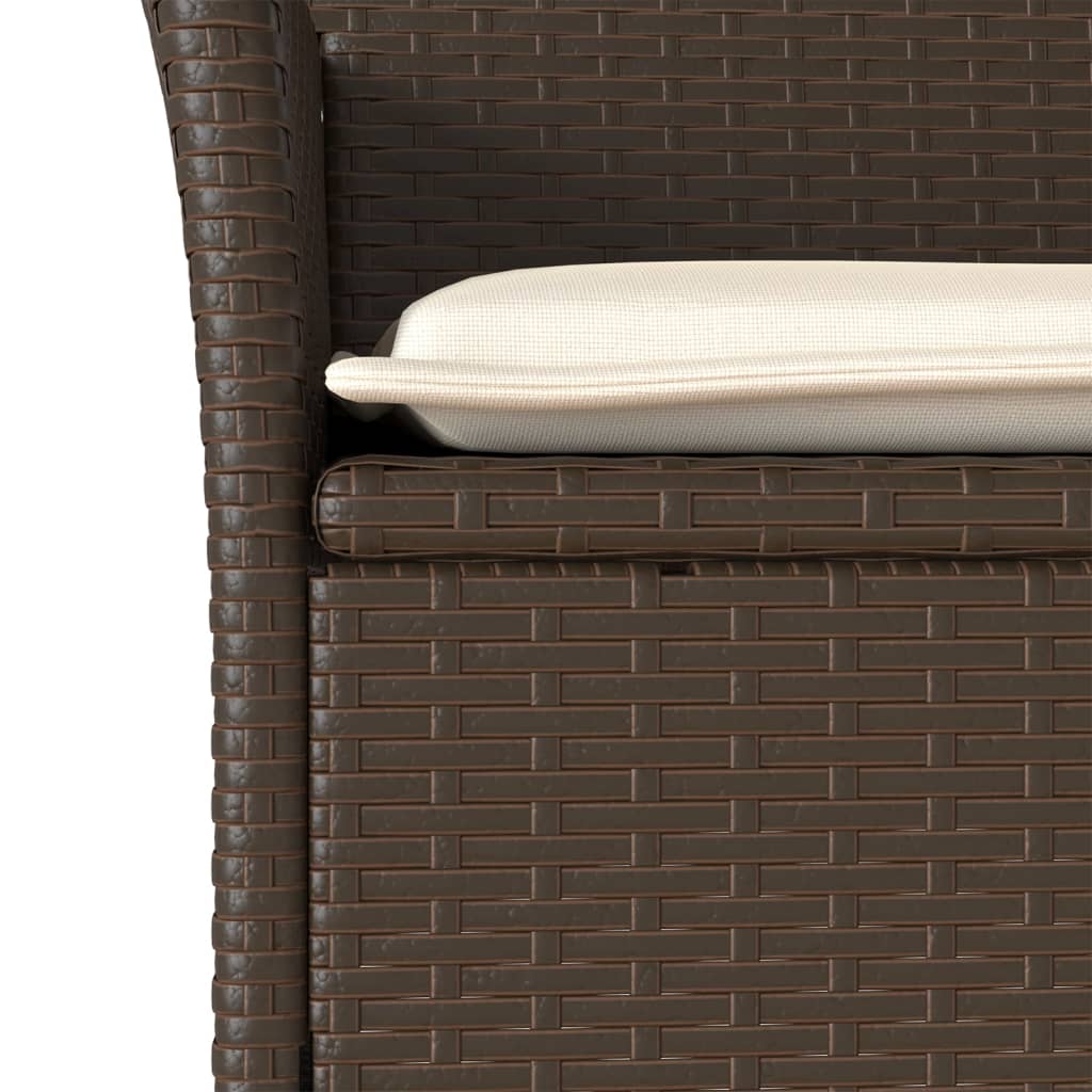 3-Delige Tuinset Met Kussens Poly Rattan En Glas