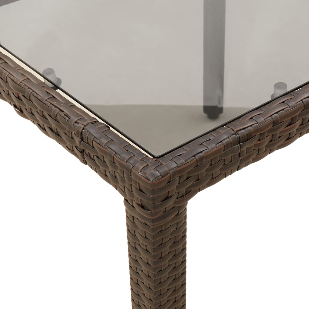 3-Delige Tuinset Met Kussens Poly Rattan En Glas