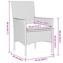3-Delige Tuinset Met Kussens Poly Rattan En Glas
