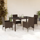 3-Delige Tuinset Met Kussens Poly Rattan En Glas