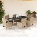 3-Delige Tuinset Met Kussens Poly Rattan En Glas