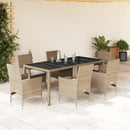 3-Delige Tuinset Met Kussens Poly Rattan En Glas