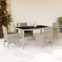 3-Delige Tuinset Met Kussens Poly Rattan En Glas