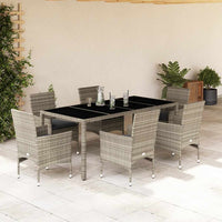 3-Delige Tuinset Met Kussens Poly Rattan En Glas