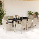 3-Delige Tuinset Met Kussens Poly Rattan En Glas