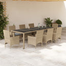 9-Delige Tuinset Met Kussens Poly Rattan En Glas