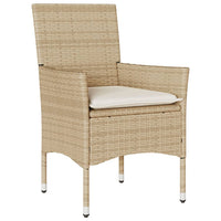 9-Delige Tuinset Met Kussens Poly Rattan En Glas