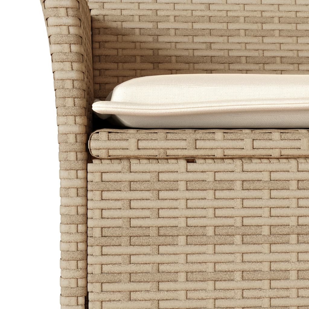 9-Delige Tuinset Met Kussens Poly Rattan En Glas