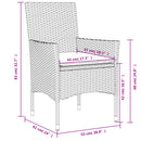 9-Delige Tuinset Met Kussens Poly Rattan En Glas