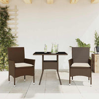 5-Delige Tuinset Met Kussens Poly Rattan En Glas