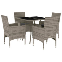5-Delige Tuinset Met Kussens Poly Rattan En Glas