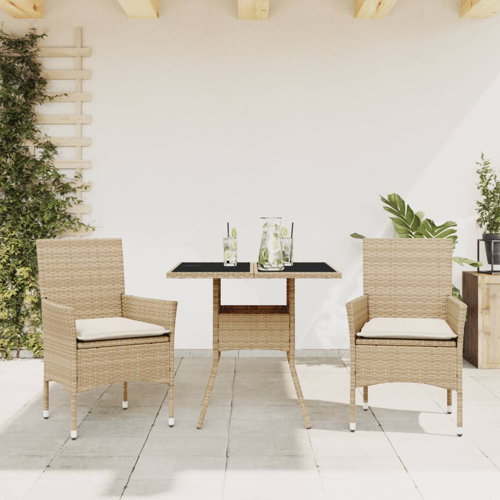 5-Delige Tuinset Met Kussens Poly Rattan En Glas