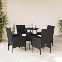 5-Delige Tuinset Met Kussens Poly Rattan En Glas