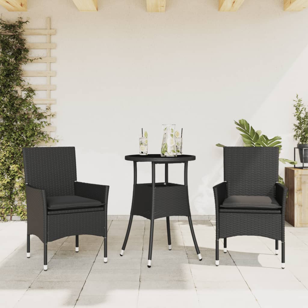 5-Delige Tuinset Met Kussens Poly Rattan En Glas