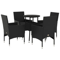 5-Delige Tuinset Met Kussens Poly Rattan En Glas